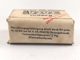 "Zaza" Händereinigungsmittel, Originalverpackt, Maße etwa 4,5 x 6 x 2,5cm, RIF Genehmigung erteilt 1942 " RIF = Reichsstelle für Industrielle Fette und Waschmittel"