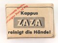 "Zaza" Händereinigungsmittel, Originalverpackt, Maße etwa 4,5 x 6 x 2,5cm, RIF Genehmigung erteilt 1942 " RIF = Reichsstelle für Industrielle Fette und Waschmittel"