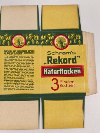 Verpackung " Schram´s Rekord Haferflocken...