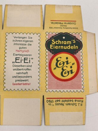 Verpackung " Schram´s Eiernudeln "...