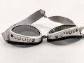 Getönte Brille mit Aluminiumrahmen, sieht man so immer wieder auf Fotos bei Angehörigen der Gebirgstruppe. Ungetragen, Gummiband ohne Funktion
