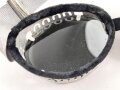 Getönte Brille mit Aluminiumrahmen, sieht man so immer wieder auf Fotos bei Angehörigen der Gebirgstruppe. Ungetragen, Gummiband ohne Funktion
