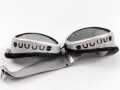 Getönte Brille mit Aluminiumrahmen, sieht man so immer wieder auf Fotos bei Angehörigen der Gebirgstruppe. Ungetragen, Gummiband ohne Funktion