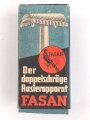 "FASAN" Rasierapparat aus weißer Preßmasse. Ungebraucht, in der originalen Umverpackung