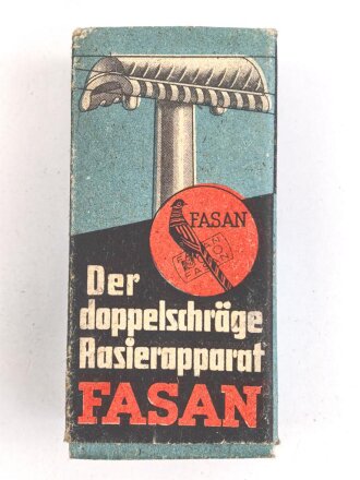 "FASAN" Rasierapparat aus weißer Preßmasse. Ungebraucht, in der originalen Umverpackung