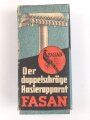 "FASAN" Rasierapparat aus weißer Preßmasse. Ungebraucht, in der originalen Umverpackung