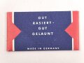 "Rogerit" Rasierapparat aus Metall. Ungebraucht, in der originalen Umverpackung, diese leicht zerdrückt