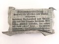 Verbandpäckchen kleines Modell datiert 1940 , gehört so unser anderem in Verbandkästen der Wehrmacht und des Luftschutz