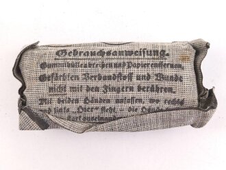 Verbandpäckchen kleines Modell datiert 1941 , gehört so unser anderem in Verbandkästen der Wehrmacht und des Luftschutz