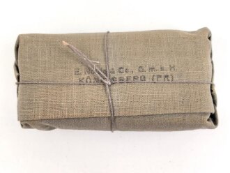 Verbandpäckchen großes Modell datiert 1940 , gehört so unser anderem in Verbandkästen der Wehrmacht und des Luftschutz