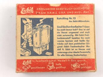 Pack " Esbit Trocken Brennstoff" Erich Schumm Stuttgart ( bis 1943 ) , ungeöffnet