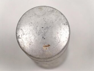 Rasierseifenbehälter Aluminium, ungebraucht aus altem Bestand, Höhe 8cm