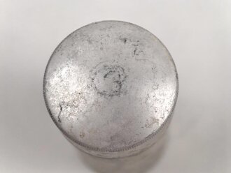 Rasierseifenbehälter Aluminium, ungebraucht aus altem Bestand, Höhe 8cm