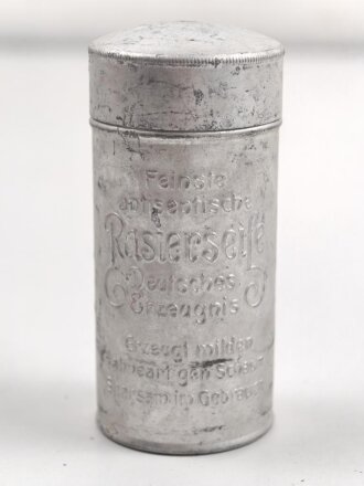 Rasierseifenbehälter Aluminium, ungebraucht aus altem Bestand, Höhe 8cm