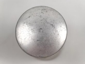 Rasierseifenbehälter Aluminium, ungebraucht aus altem Bestand, Höhe 8cm