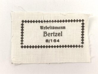 Reichsarbeitsdienst , Wäscheetikett für einen...
