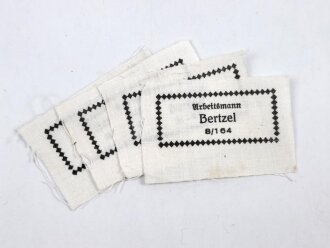 Reichsarbeitsdienst , Wäscheetikett für einen Arbeitsmann 8/164, ca. 4 x 6,5 cm, Textil, ungebraucht, sie erhalten ein( 1 ) Stück