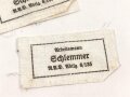 Reichsarbeitsdienst , Wäscheetikett für einen Arbeitsmann "Schlemmer RAD Abtl 6/135", ca. 3,5 x 6 cm, Textil, ungebraucht, sie erhalten ein( 1 ) Stück