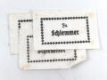 Wäscheetikett für einen Funker "Schlemmer " etwa 3,5 x 5,5cm, Textil, ungebraucht, sie erhalten ein( 1 ) Stück