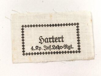 Wäscheetikett für einen Angehörigen im...
