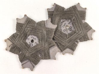 Gruschwitz Leinenzwirn, Feldgrauer Zwirn auf Pappsternchen. Durchmesser etwa 7cm, sie erhalten ein ( 1 ) Stück
