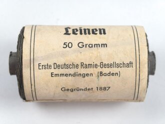 50 Gramm Leinen Nähmaschinenzwirn Feldgrau " Schwarzwaldzwirn"