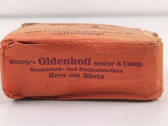 Pack 100 Gramm "Oldenkott Nr.60" Pfeifentabak, Steuerbanderole mit Hakenkreuz