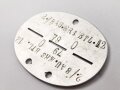 Erkennungsmarke Wehrmacht aus Aluminium eines Angehörigen " Bau Ersatz Btl 12"