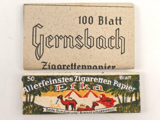 Zwei Pack Zigarettenpapier aus der Zeit des 2. Weltkrieg