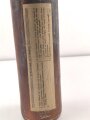 Reizstoff Flasche (leer), zum Testen von Gasmasken Wehrmacht, Originales Etikett, gmp = Schering, Höhe mit Stopfen etwa 30cm