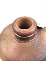 Reizstoff Flasche (leer), zum Testen von Gasmasken Wehrmacht, Originales Etikett, gmp = Schering, Höhe mit Stopfen etwa 30cm
