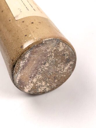 Reizstoff Flasche (leer), zum Testen von Gasmasken Wehrmacht, Originales Etikett, gmp = Schering, Höhe mit Stopfen etwa 30cm