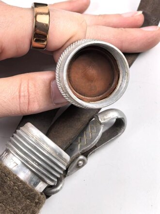 Feldflasche Wehrmacht, durchgängig MKL37 gestempelt, gebraucht