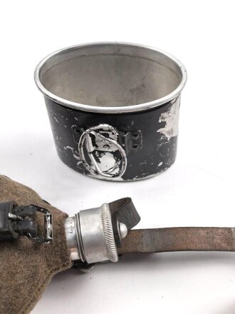 Feldflasche Wehrmacht, durchgängig MKL37 gestempelt, gebraucht
