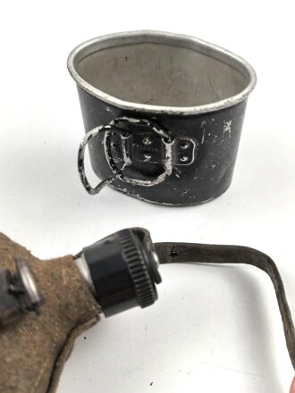 Feldflasche Wehrmacht, durchgängig HRE41 gestempelt, gebraucht