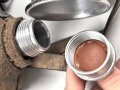 Labeflasche Wehrmacht für Sanitätspersonal. Getragenes Stück mit Mottenschäden, Trageriemen fehlt