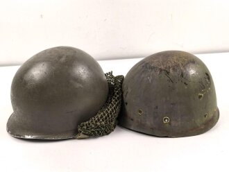 U.S. Army WWII Steel helmet.  Liner made by "Firestone"  All parts seem to have seen service after WWII as well.