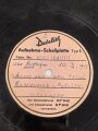 Decelith Aufnahme Schallplatte Typ L " Männer aus dem Kessel Kamenensk Potolsk" vom 10.3.1944. Ungereinigter Fundzustand