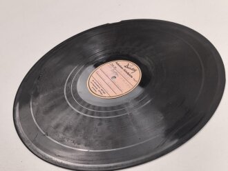 Decelith Aufnahme Schallplatte Typ L " Männer aus dem Kessel Kamenensk Potolsk" vom 10.3.1944. Ungereinigter Fundzustand