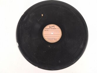 Decelith Aufnahme Schallplatte Typ L " Männer aus dem Kessel Kamenensk Potolsk" vom 10.3.1944. Ungereinigter Fundzustand