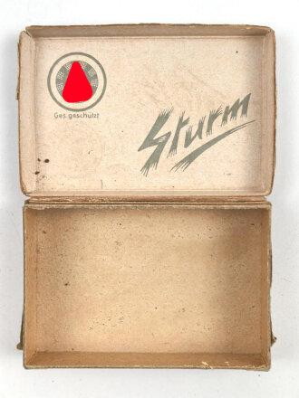 Leere Packung " 6 Zigaretten  SA Sturm" Sturm Zigaretten Fabrik