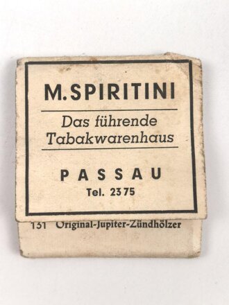Streichholzbriefchen Tabakwaren "Spiritini" Passau