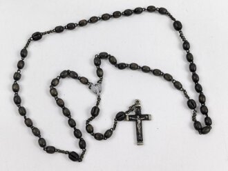 Rosenkranz mit Kreuz in kleinerm Lederetui