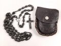 Rosenkranz mit Kreuz in kleinerm Lederetui