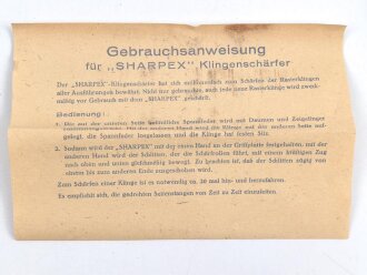 "Sharpex" Klingenschärfer in der originalen Umverpackung, mit Gebrauchsanweisung