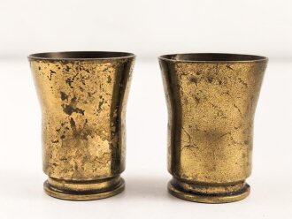 Paar Schnapsbecher gefertigt aus 2cm Messinghülse....