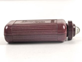 Taschenlampe aus rotbrauner Preßmasse " Zeiler Turnlight" , Funktion nicht geprüft