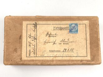 Feldpost Paket gelaufen, Maße etwa 11 x 21 x 5cm