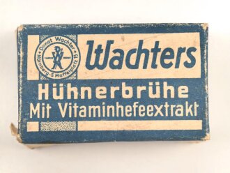 "Wachters Hühnerbrühe" Leere Pappverpackung, etwa 3 x 4,5 x 1,5cm
