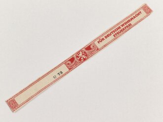 Papierbanderole für 20 Zigarillos " Für Deutsche Wehrmacht Steuerfrei" Maße etwa 1 x 17cm